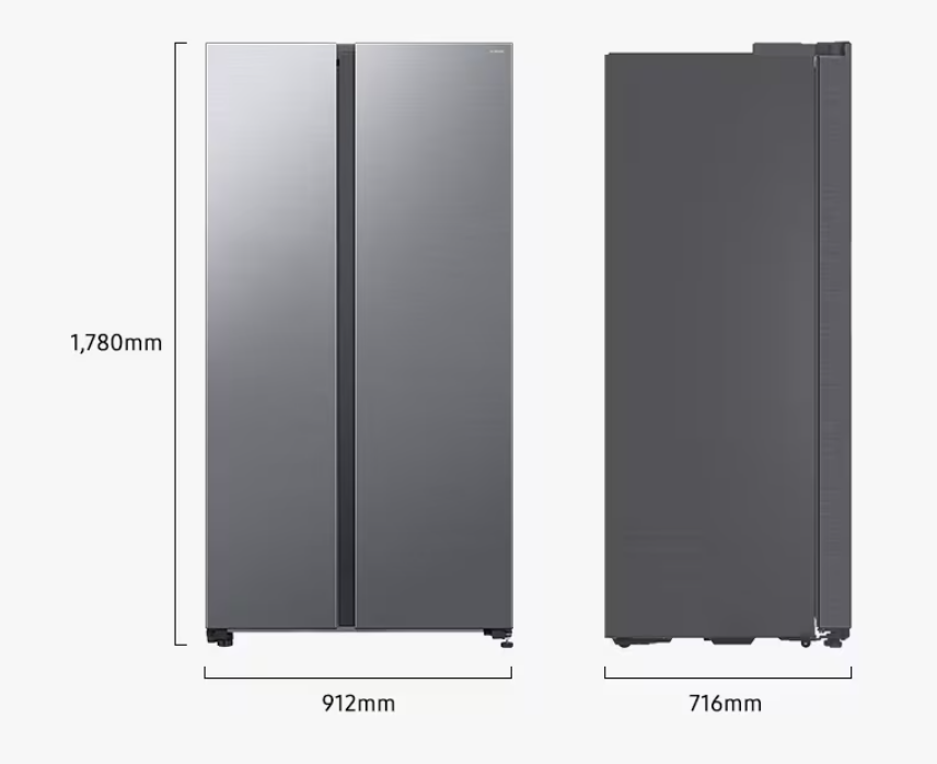 SAMSUNG AI Side-by-Side Refrigerator, SpaceMax 635L