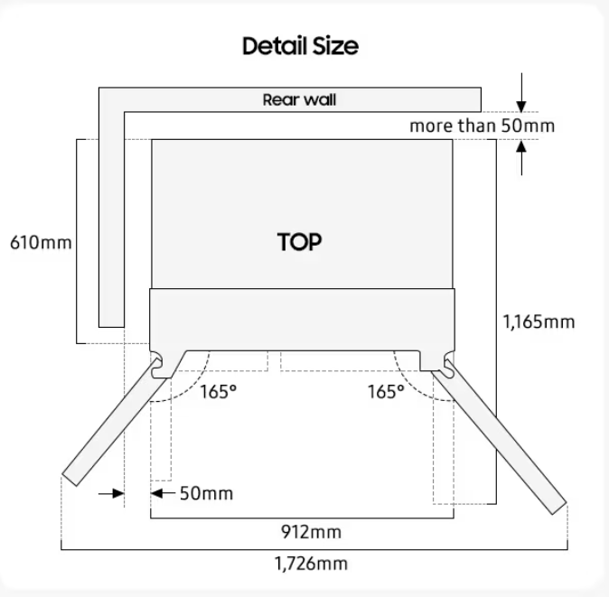SAMSUNG AI Side-by-Side Refrigerator, SpaceMax 635L