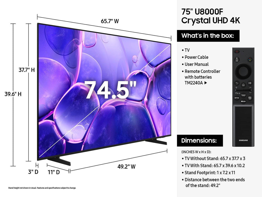 SAMSUNG 75 Inch Class Crystal UHD